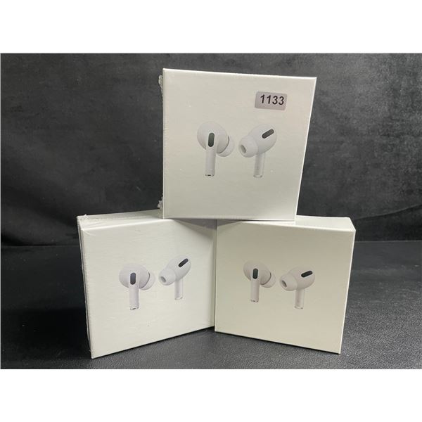 Lot of 3 Air-Pod Style Wireless Earbuds with Charging Cases - New Sealed!