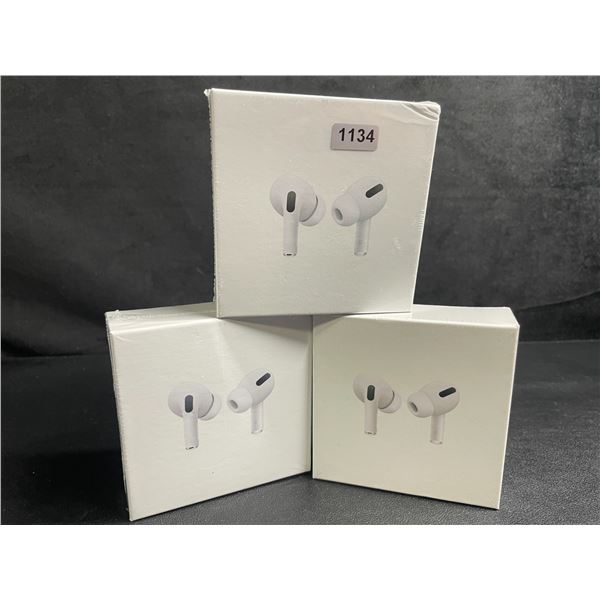 Lot of 3 Air-Pod Style Wireless Earbuds with Charging Cases - New Sealed!