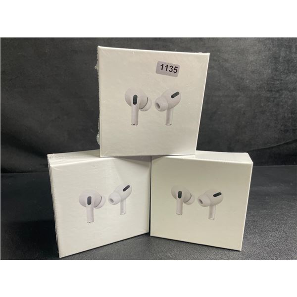 Lot of 3 Air-Pod Style Wireless Earbuds with Charging Cases - New Sealed!