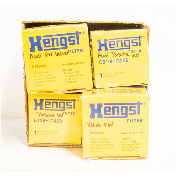 4X HENGST OIL FILTERS AUDI, VOLVO, VW, PORSCHE
