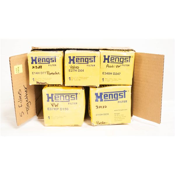 5 HENGST OIL FILTERS AUDI, VOLVO, VW, PORSCHE