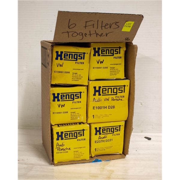 6X HENGST OIL FILTERS AUDI, PORSCHE, VW