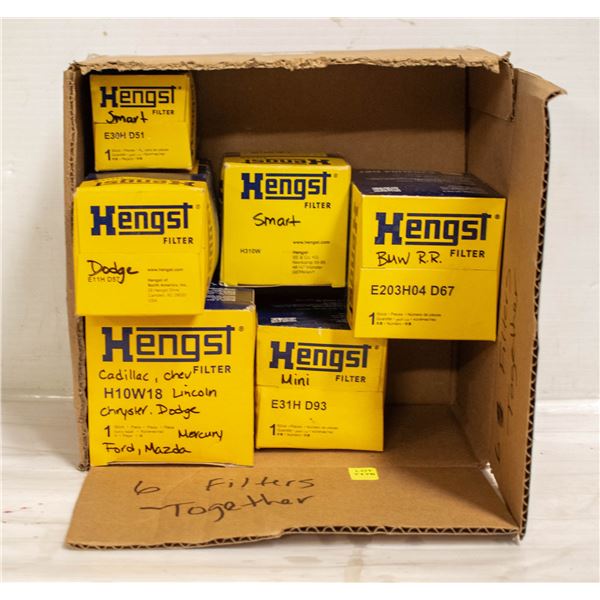 6X HENGST OIL FILTERS CHEV, CHRYS, DODGE, FORD