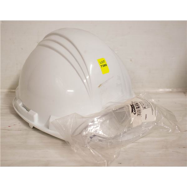 CONDOR HARD HAT, NEW, NO TAGS & NEW SAFETY GLASSES
