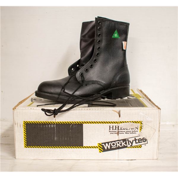 WORKLYTE BLACK STEEL TOE WORK BOOT - 8
