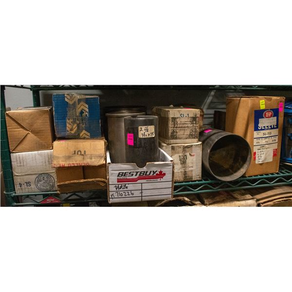 PARTIAL SHELF LOT OF ASSORTED CYLINDER SLEEVES FOR