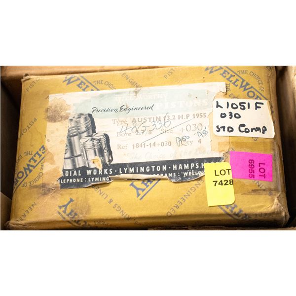 WELLWORTHY HC PISTON SET 4 MORRIS 13.2HP 1954 .020