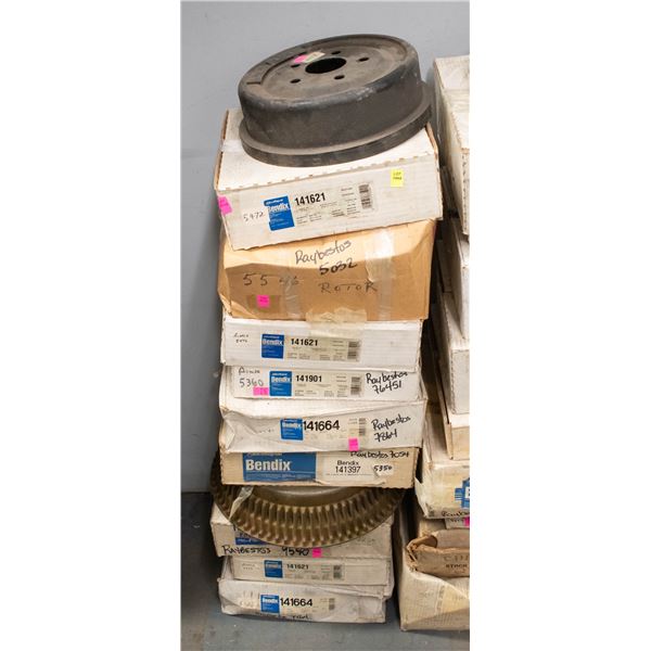STACK OF ASSORTED BRAKE ROTORS AND/OR DRUMS