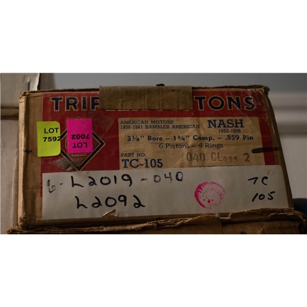 TRIPLEX L2019 PISTON SET 6 NASH HUDSON 3?" 1956