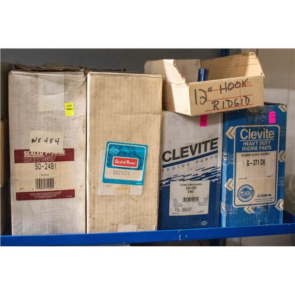 1/2 SHELF LOT OF 6 ASSORTED CYLINDER SLEEVES