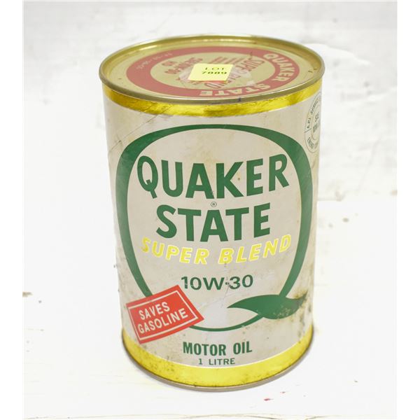 VINTAGE SEALED 1L CAN OF QUAKER STATE SUPER BLEND