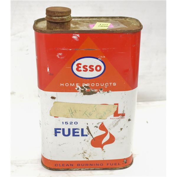 VINTAGE EMPTY CAN OF ESSO NAPHTHA FUEL.