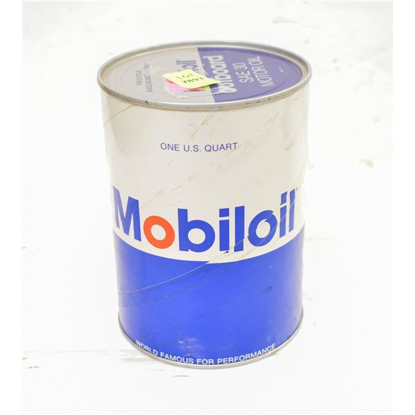 VINTAGE SEALED 1QT CAN OF MOBILOIL SINGLE GRADE