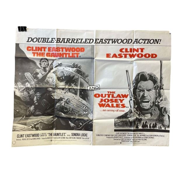 The Gauntlet (1977) - The Outlaw Josey Wales (1976) - Double UK British Quad Poster (30" x 40")