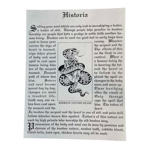 Voodoo (Corey Feldman 1995) - Tattoo Spell Page