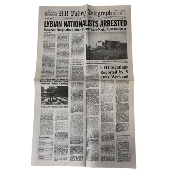 Back to the Future Part III (1990) - Hill Valley Telegraph Newspaper