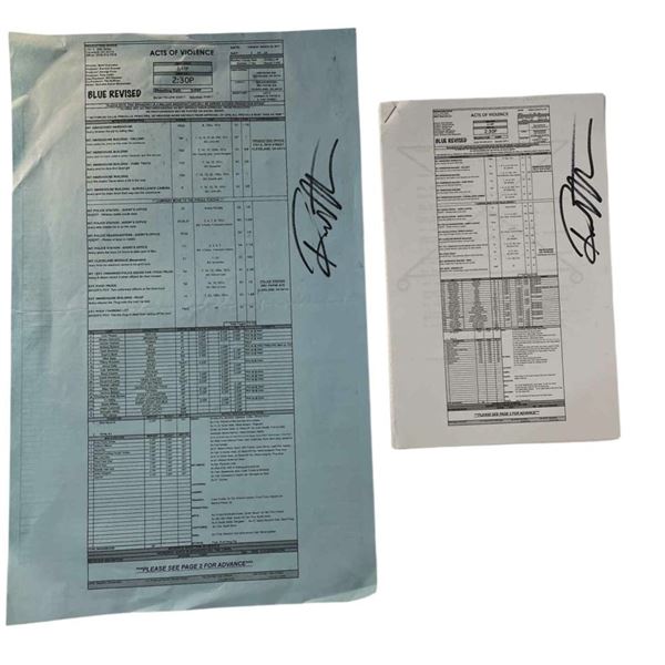 Acts of Violence (Bruce Willis 2018) - Call Sheet & Pocket Script Pages Set Used By Robert Kurtzman