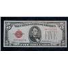 Image 1 : 37. Series 1928E $5 U.S. Note. "Red seal" VG.