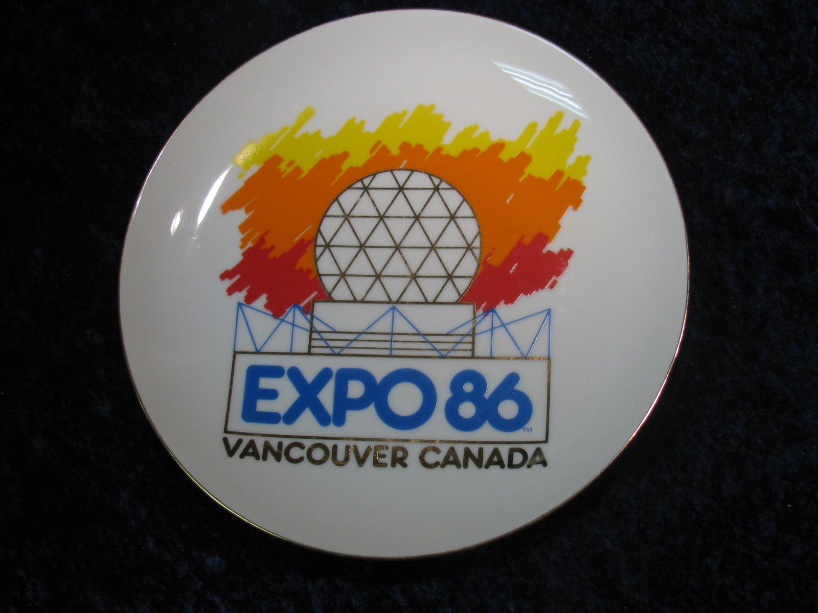 349. Expo '86 Vancouver Canada Souvenir Plate.