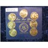 375. 7-Piece Brass Presidential Medallion Set in holder. Gem BU.