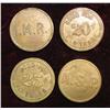 412. Four-Piece Set of Anamosa State Prison Tokens. Includes "A.S.P.", "I.M.R.",