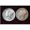 585. 1916P G & 40 D Mercury Dime. AU
