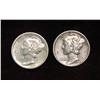 588. 1923 P & 45 P Mercury Dimes in EF 40.