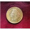 653. 1909 Indian Head Cent. AU 53. Mostly Red.