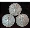 669. 1940P, 41P, & 42P Walking Liberty Half Dollars. VF.
