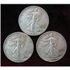 670. 1940P, 42P, &43P Walking Liberty Half Dollars. VF.