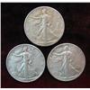 676. 1943P, 45D, & 45S  Walking Liberty Half Dollars.VF-EF.