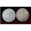 678. 1945 D & 46 D Walking Liberty Half Dollars. VF. 