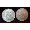 680. 1949 D VF & 54 D AU Franklin Half Dollars.