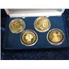 Image 1 : 789. History of American Gold 4-Coin Commemorative Set 24K Gold Plate.