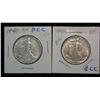 895. 1940P & 42P Walking Liberty Half Dollars. EF-AU.