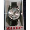 Image 1 : 899. Wrist Watch by Sharp. Dial Looks Like $10. Gold Coin. New in Box.