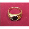 Image 2 : 963. Man's Ring 10K Gold. Nugget style with Black Stone.