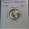 Image 1 : 986. 1940S Mercury Dime. BU. Die Crack Through Head Down the Entire Coin.