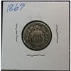 Image 1 : 1051. 1869 Shield Nickel. VG Dark.