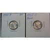 1062. 1944P AU & 45S Micro-s EF. Mercury Dimes.