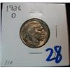 1098. 1936D Buffalo Nickel. BU.