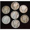 Image 1 : 1122. (7) Mercury Dimes dating in the teens. Circulated.
