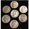 Image 2 : 1122. (7) Mercury Dimes dating in the teens. Circulated.