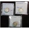 1167. 1904P, 10D, & 15S Barber Dimes. Grades up to EF.