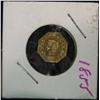 Image 1 : 1356. 1855 California Gold 1/2 Octagonal Token.