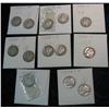 1588. (13) Silver Mercury Dimes dating in the thirties and grading up to VF.