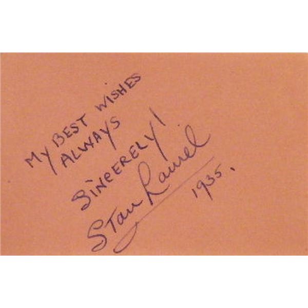 Stan Laurel signature slip