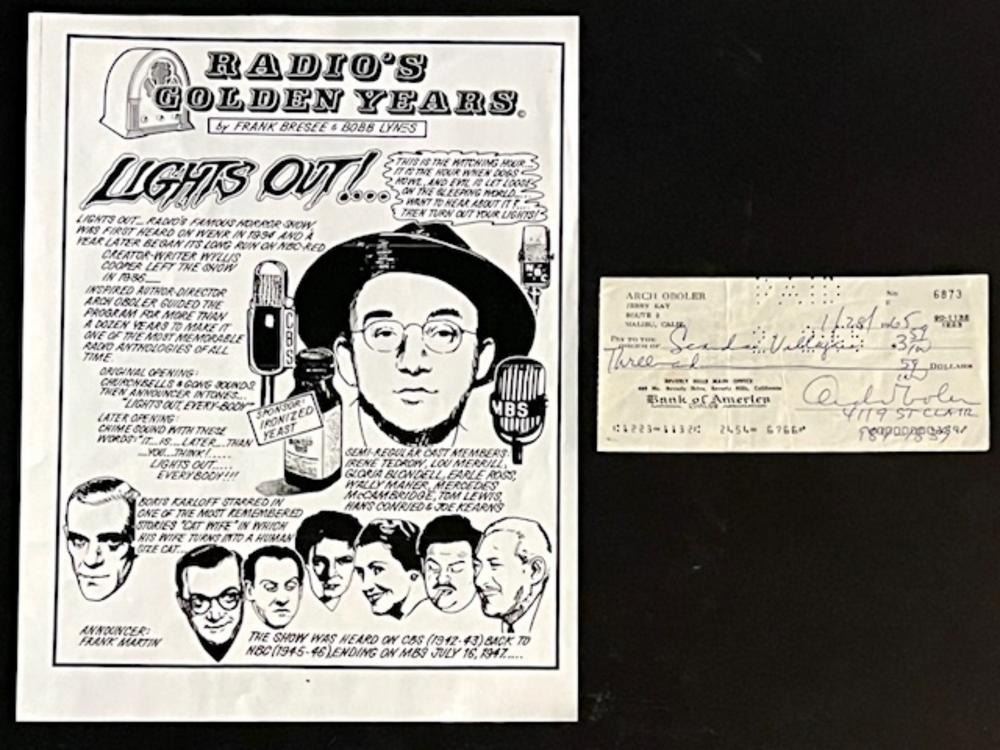 Arch Oboler Signed 1965 check