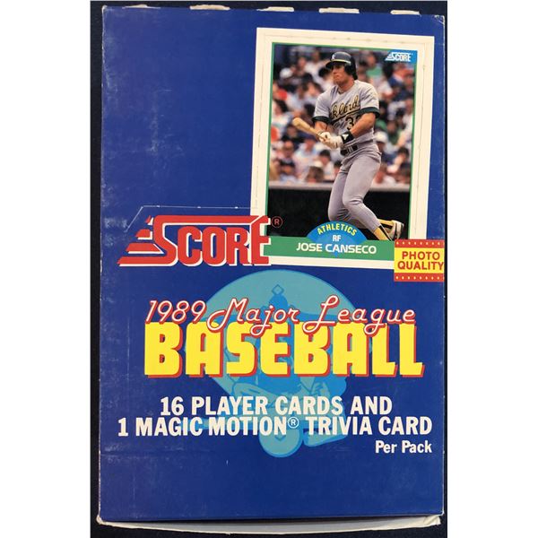 1989 SCORE BASEBALL WAX BOX