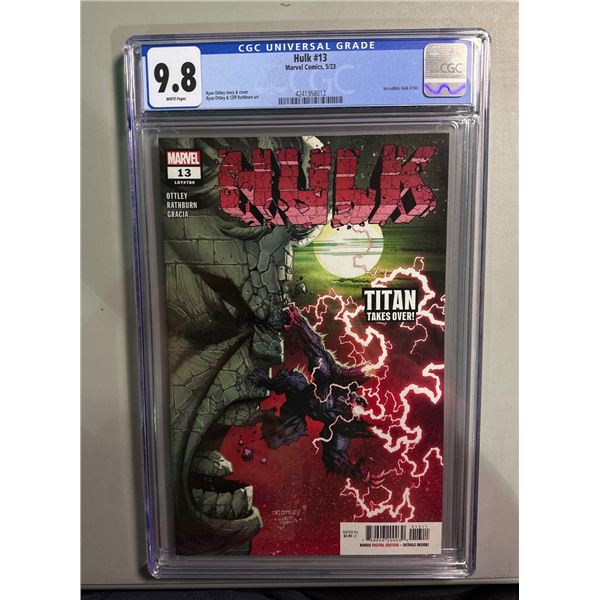 Hulk #13 (Marvel, 2023) CGC 9.8 NM/M White Pages - Ryan Ottley Art